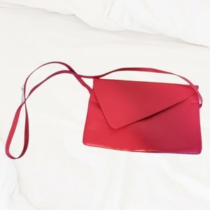 Elano Durabilt vintage leather fuscia pink crossbody rectangular purse
